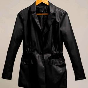 Baccini Black vegan leather jacket Sz Smal-Lg